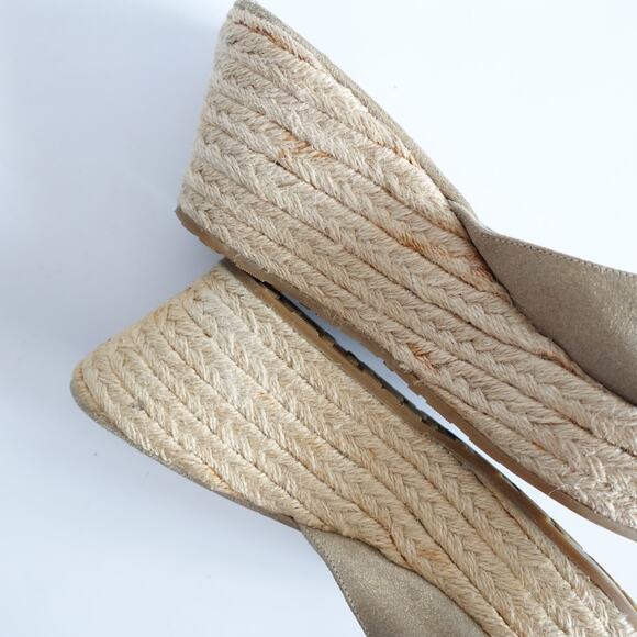 Jimmy Choo Tan Sparkly Gold Espadrille Platform Sandals - Picture 6 of 16